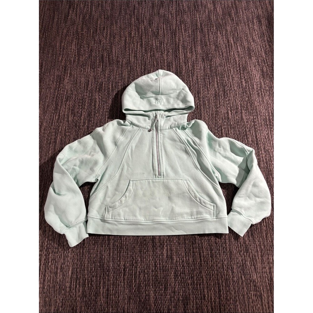Lululemon Scuba Oversized Half Zip Hoodie Wild Mint Light Cotton Terry Size M/L